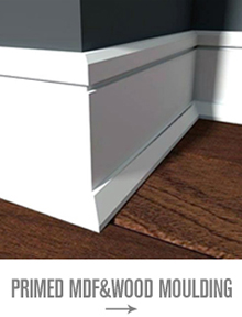 Moisture proof painted MDF skirting board