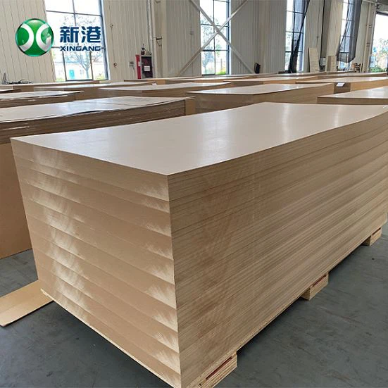 12mm 15mm 18mm 1220x2440mm Blan Melamine fè fas a MDF Plain MDF pou mèb ak kabinè kwizin