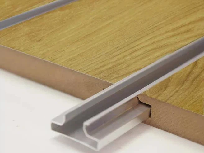 Aliminyòm Slatwall Slat miray Panel Slotted Groove miray Panel MDF Komisyon Konsèy