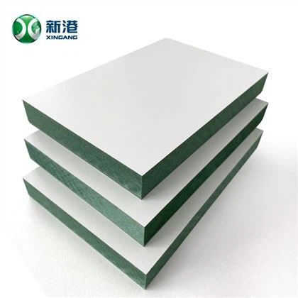 15mm ki enpèmeyab vèt MDF imidite rezistan laminated Gloss papye blan